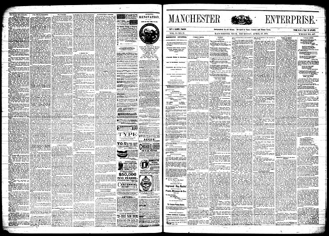 Manchester enterprise. Vol. 9 no. 31 (1876 April 27)