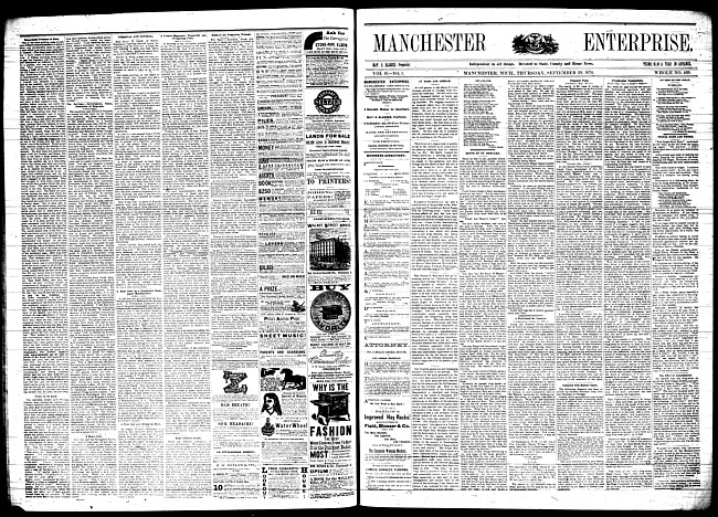 Manchester enterprise. Vol. 10 no. 1 (1876 September 28)