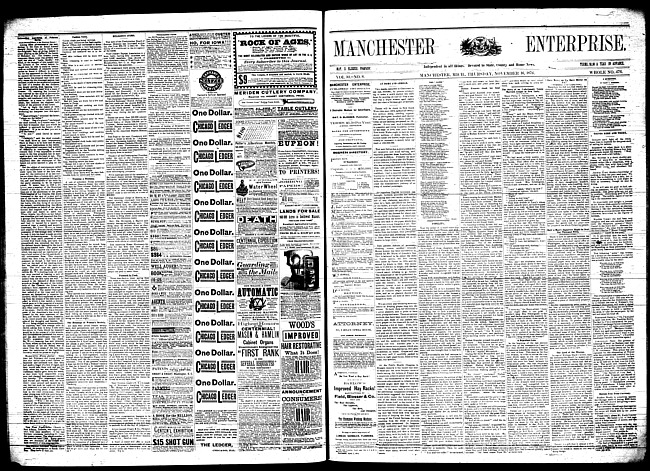 Manchester enterprise. Vol. 10 no. 8 (1876 November 16)