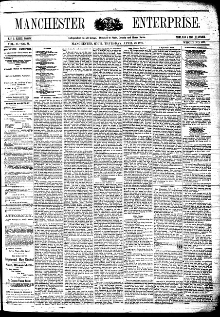 Manchester enterprise. Vol. 10 no. 31 (1877 April 26)