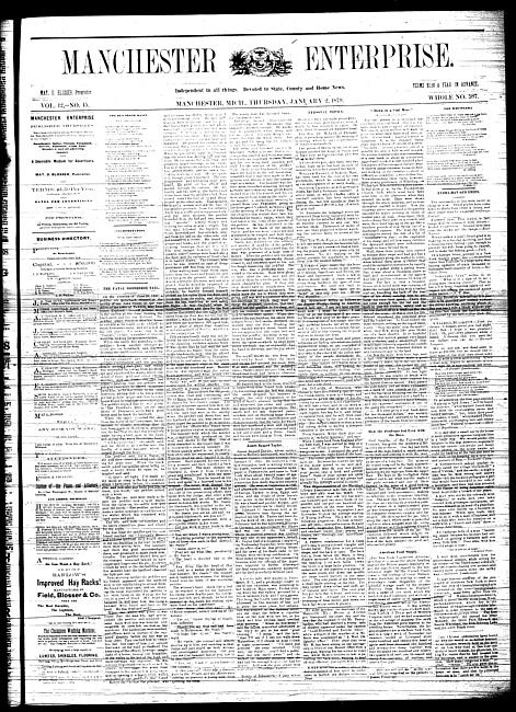 Manchester enterprise. Vol. 12 no. 15 (1879 January 2)