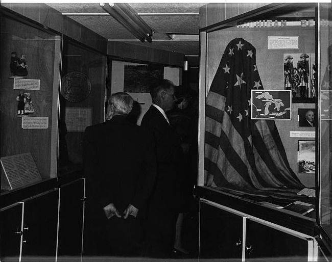 Library Open House Visiting the Historymobile L to R : Clayton Marsh, Don Kinney