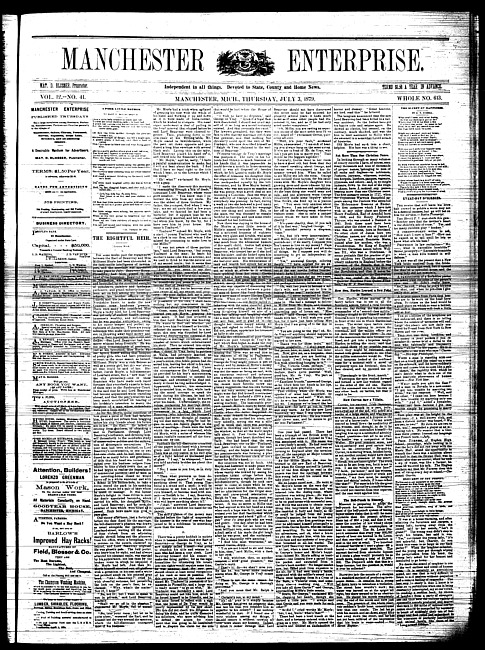 Manchester enterprise. Vol. 12 no. 41 (1879 July 3)