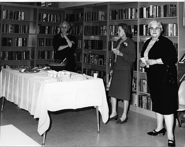 Library Open House L to R : Florence Skinner, Myrtle Boutell, Frances Leece