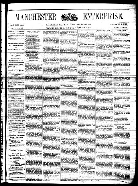 Manchester enterprise. Vol. 14 no. 16 (1881 January 6)