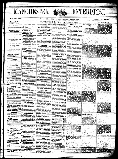 Manchester enterprise. Vol. 15 no. 3 (1881 October 6)