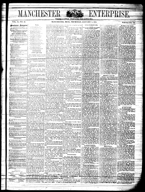 Manchester enterprise. Vol. 15 no. 16 (1882 January 5)