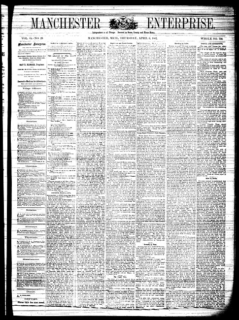 Manchester enterprise. Vol. 15 no. 29 (1882 April 6)