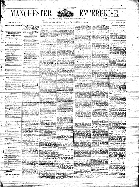 Manchester enterprise. Vol. 16 no. 11 (1882 November 30)