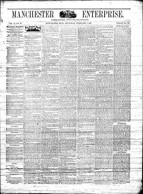 Manchester enterprise. Vol. 16 no. 20 (1883 February 1)