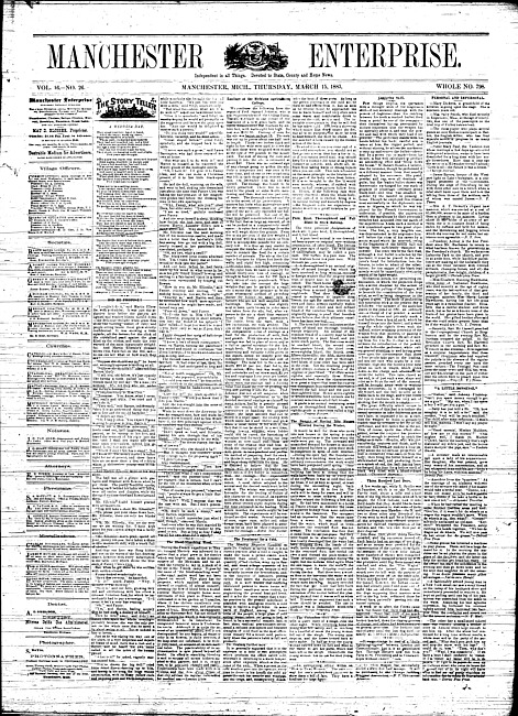 Manchester enterprise. Vol. 16 no. 26 (1883 March 15)