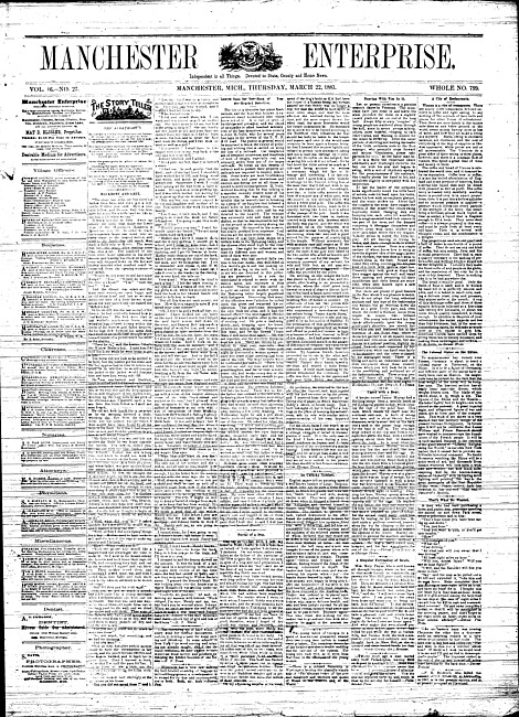 Manchester enterprise. Vol. 16 no. 27 (1883 March 22)