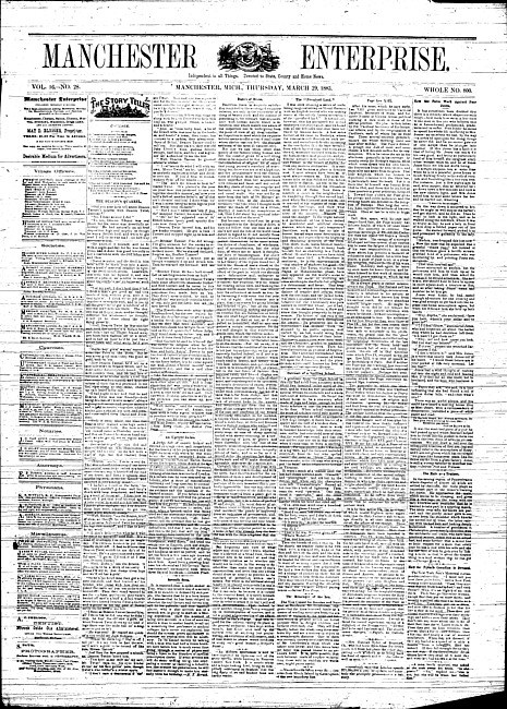 Manchester enterprise. Vol. 16 no. 28 (1883 March 29)