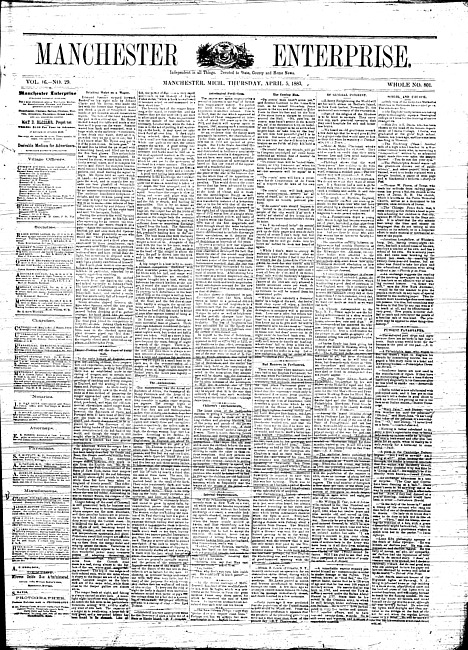 Manchester enterprise. Vol. 16 no. 29 (1883 April 5)