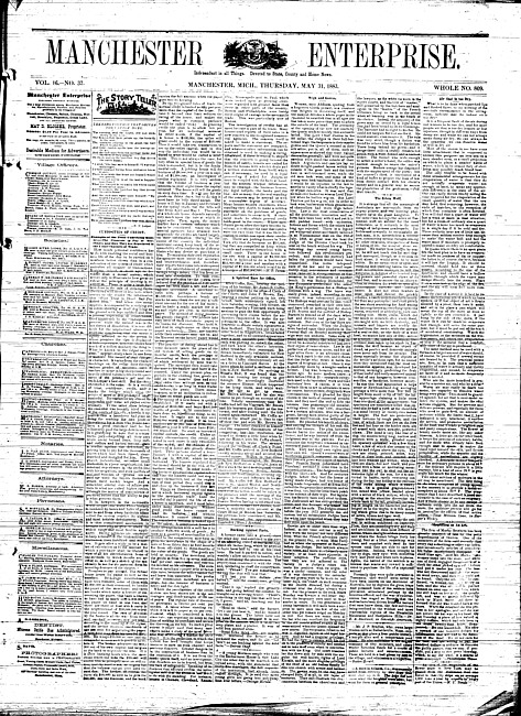 Manchester enterprise. Vol. 16 no. 37 (1883 May 31)