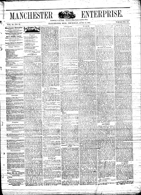 Manchester enterprise. Vol. 16 no. 39 (1883 June 14)