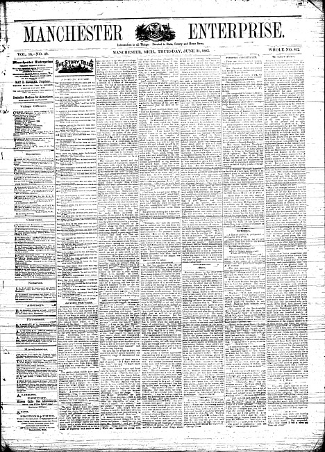 Manchester enterprise. Vol. 16 no. 40 (1883 June 21)