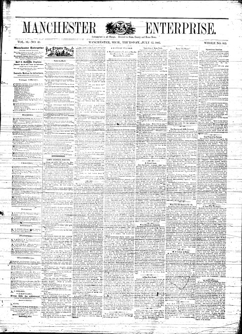 Manchester enterprise. Vol. 16 no. 43 (1883 July 12)