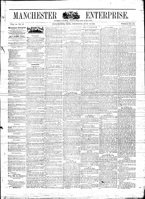 Manchester enterprise. Vol. 16 no. 44 (1883 July 19)