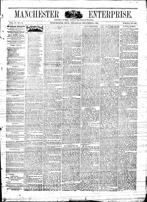 Manchester enterprise. Vol. 17 no. 12 (1883 December 6)