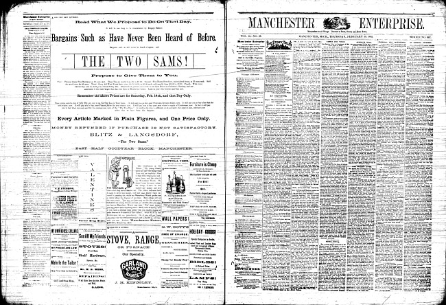 Manchester enterprise. Vol. 18 no. 23 (1885 February 19)