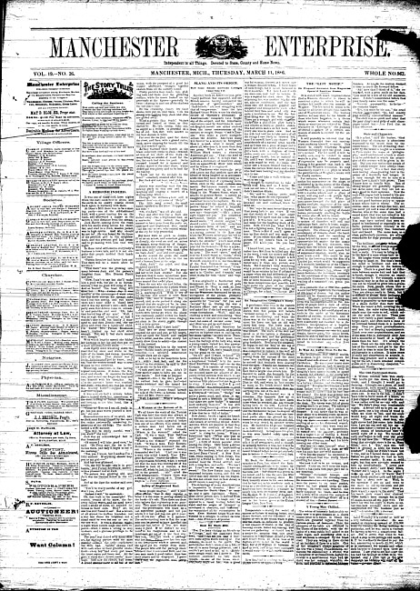Manchester enterprise. Vol. 19 no. 26 (1886 March 11)