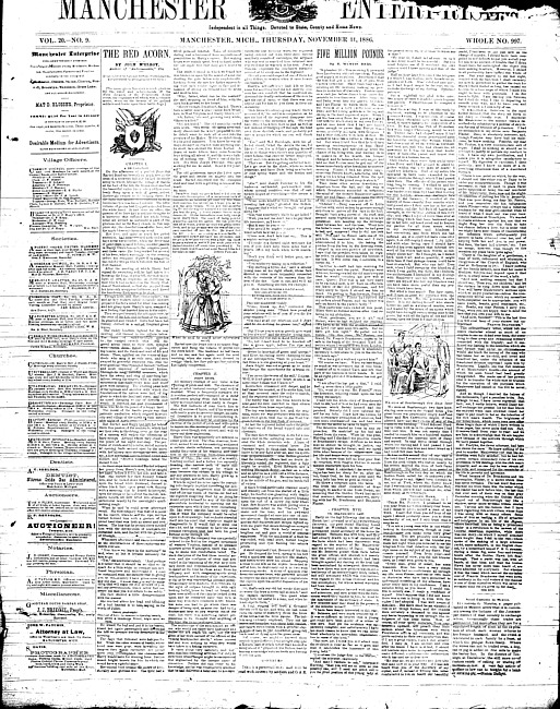 Manchester enterprise. Vol. 20 no. 9 (1886 November 11)
