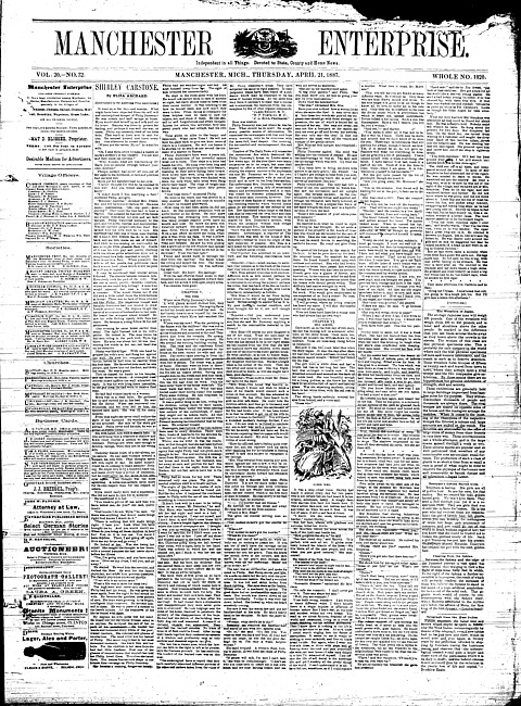 Manchester enterprise. Vol. 20 no. 32 (1887 April 21)