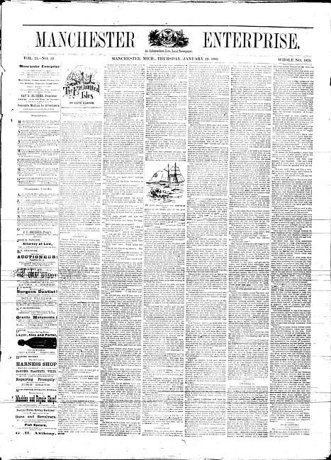 Manchester enterprise. Vol. 21 no. 19 (1888 January 19)