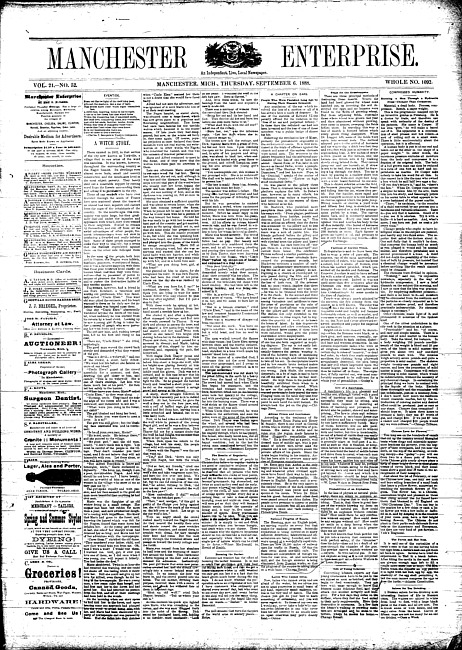 Manchester enterprise. Vol. 21 no. 52 (1888 September 6)