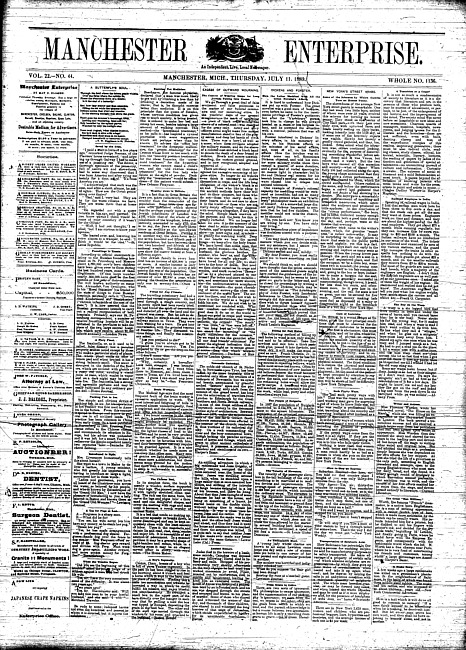 Manchester enterprise. Vol. 22 no. 44 (1889 July 11)