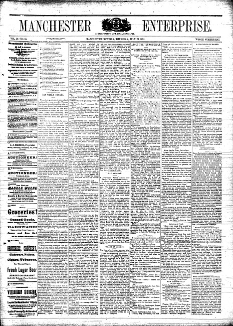 Manchester enterprise. Vol. 24 no. 45 (1891 July 23)