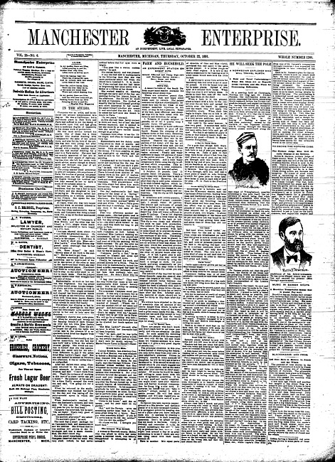 Manchester enterprise. Vol. 25 no. 6 (1891 October 22)