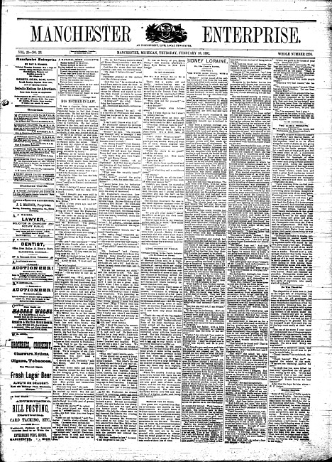 Manchester enterprise. Vol. 25 no. 23 (1892 February 18)