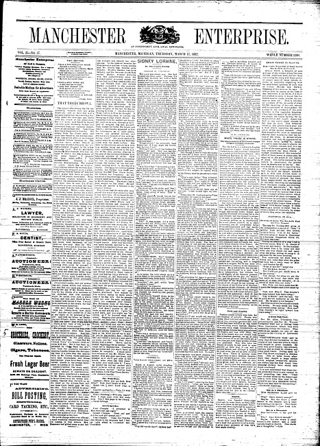 Manchester enterprise. Vol. 25 no. 27 (1892 March 17)
