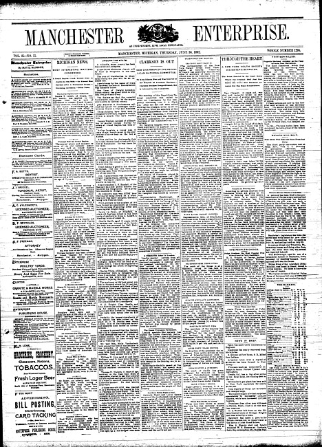 Manchester enterprise. Vol. 25 no. 42 (1892 June 30)