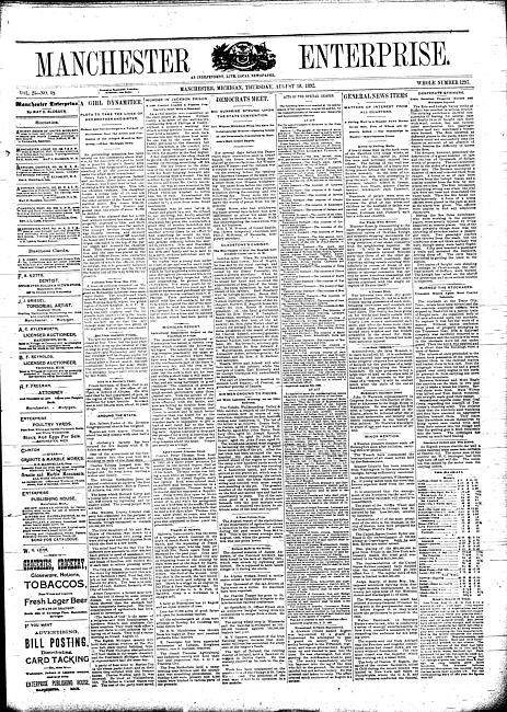 Manchester enterprise. Vol. 25 no. 49 (1892 August 18)