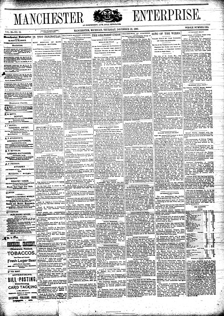 Manchester enterprise. Vol. 26 no. 15 (1892 December 22)