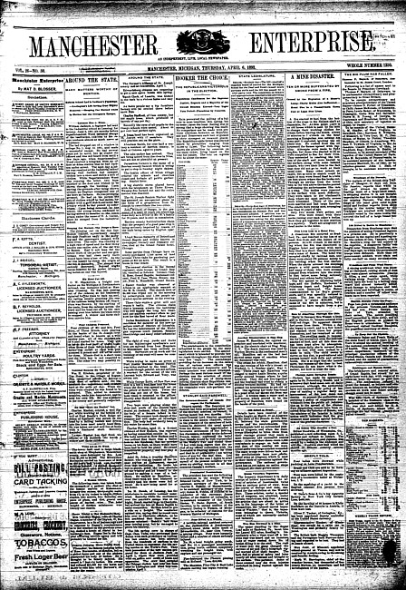 Manchester enterprise. Vol. 26 no. 30 (1893 April 6)