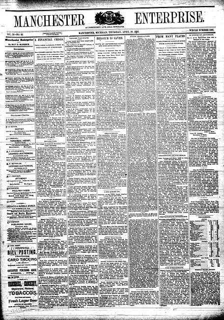 Manchester enterprise. Vol. 26 no. 32 (1893 April 20)