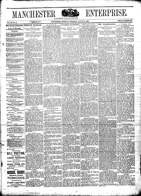 Manchester enterprise. Vol. 26 no. 48 (1893 August 10)