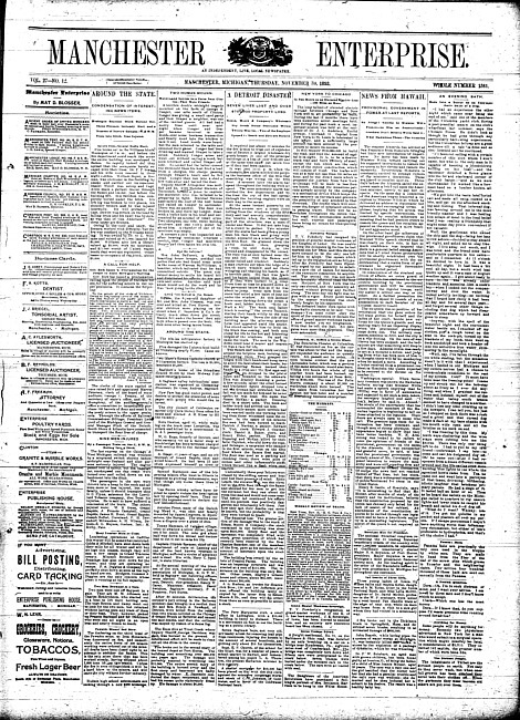 Manchester enterprise. Vol. 27 no. 12 (1893 November 30)