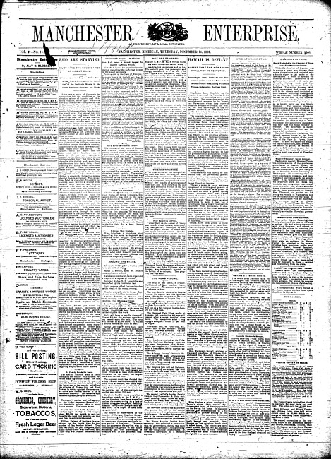 Manchester enterprise. Vol. 27 no. 14 (1893 December 14)