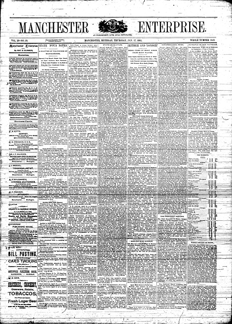 Manchester enterprise. Vol. 28 no. 19 (1895 January 17)