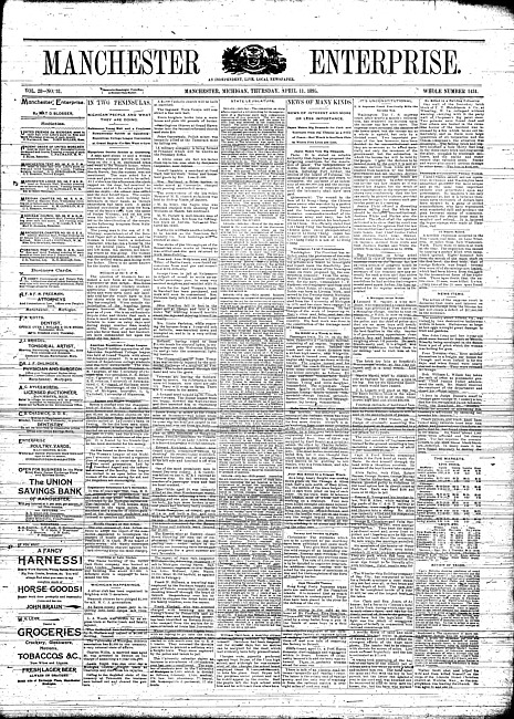 Manchester enterprise. Vol. 28 no. 31 (1895 April 11)