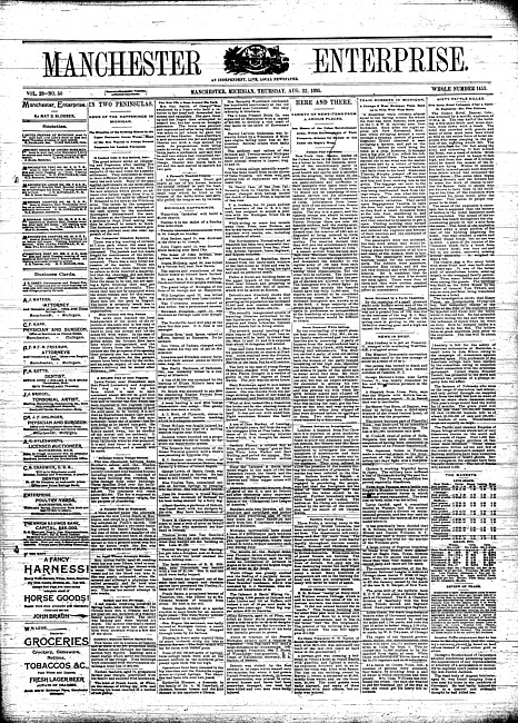 Manchester enterprise. Vol. 28 no. 50 (1895 August 22)