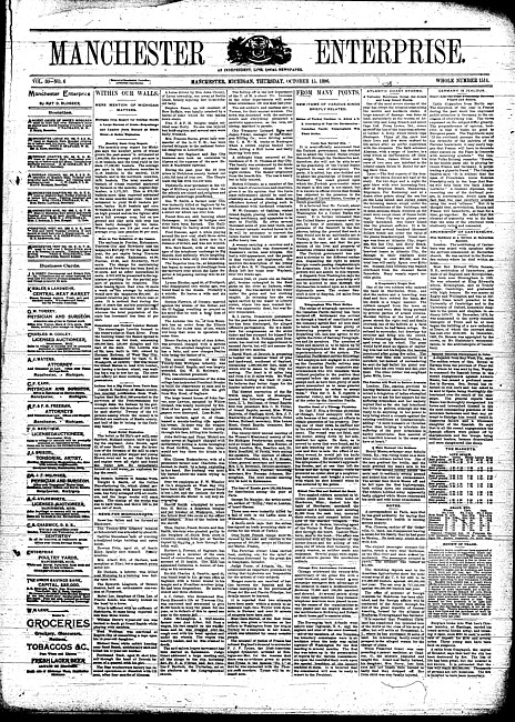 Manchester enterprise. Vol. 30 no. 6 (1896 October 15)