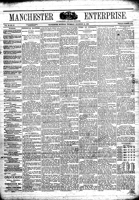 Manchester enterprise. Vol. 30 no. 16 (1896 December 24)