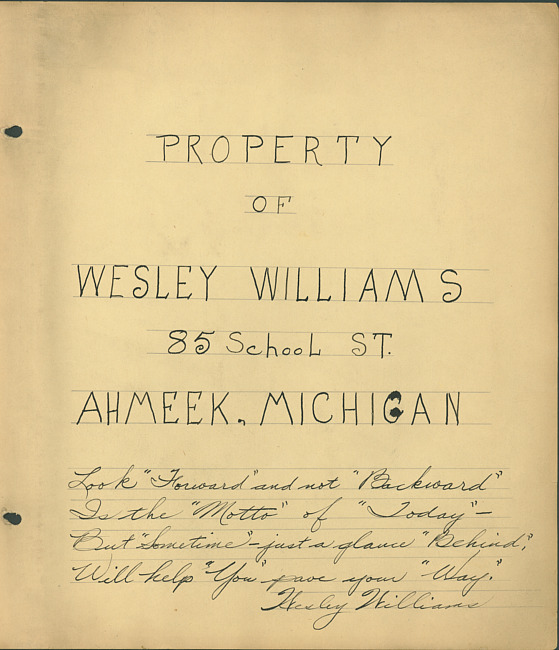 Williams Album 0 : frontmatter 01, property statement