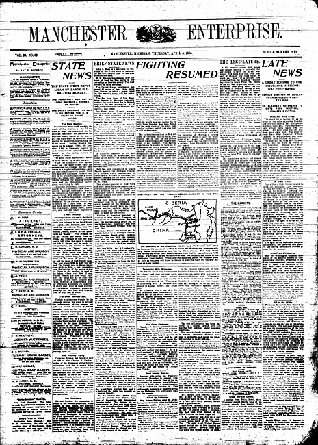 Manchester enterprise. Vol. 38 no. 32 (1905 April 6)